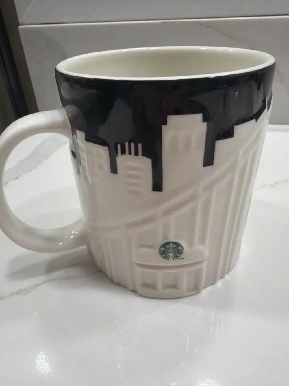 Starbucks Ceramic Mug San Francisco Skyline City Relief 2012 Cable Car Coffee Te
